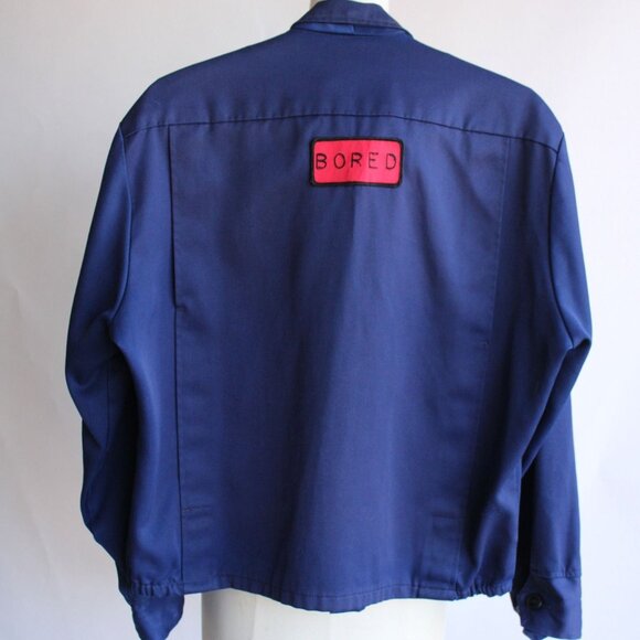 Vintage 1970s 1980s Mens Jacket, Boss Uniform Co. Navy Blue Work Jacket - Picture 6 of 10